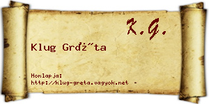 Klug Gréta névjegykártya